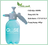 Bình tưới cây cao cấp Gose 2 lít / 3 lít vòi hai chế độ phun sương, phun nước